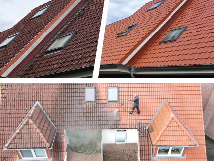 Dachbeschichtung von MS Dach GmbH Dach, bei dem eine Dachbeschichtung von MS Dach GmbH durchgeführt wird